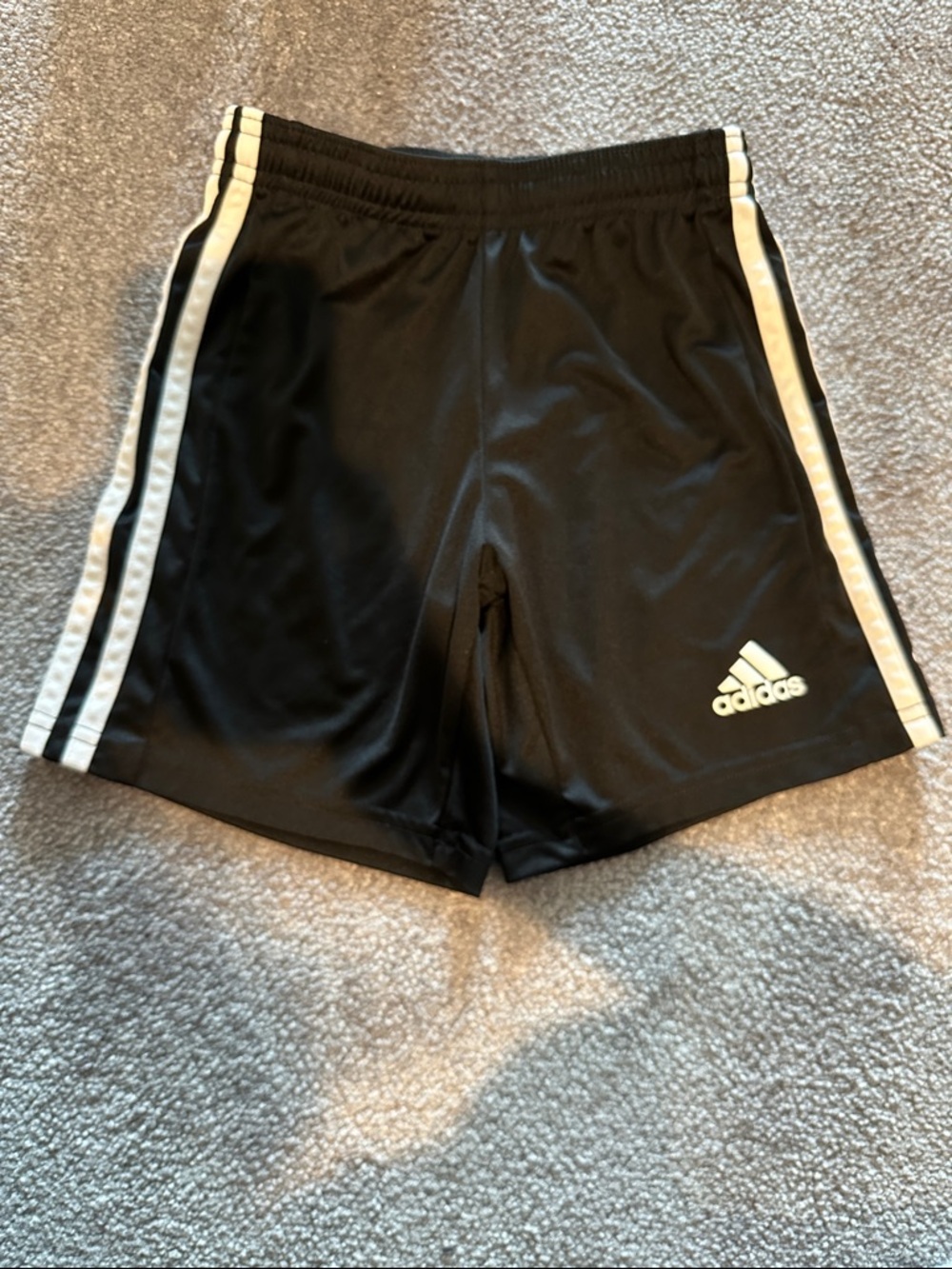 adidas Black Shorts with White Side Stripes